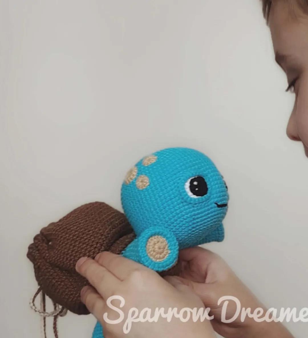 钩针小乌龟图解与教程,5厘米青蛙口金包钩针图解