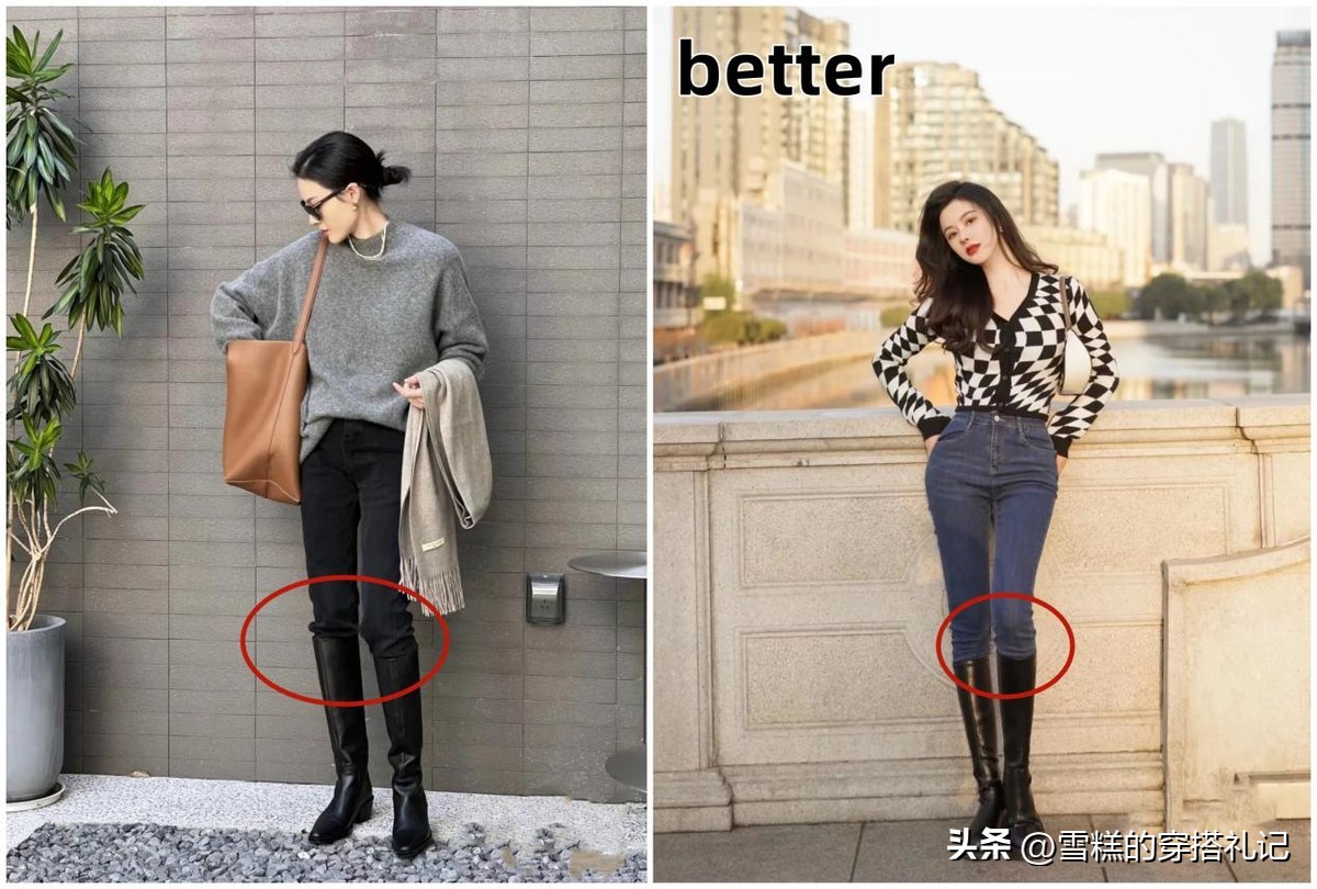 v口长靴显腿直吗,买靴子平口还是v口显腿直