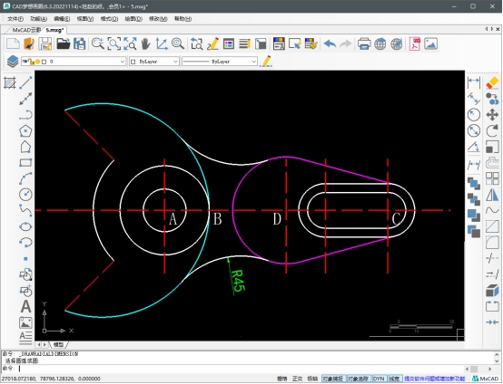 cad重复圆绘制机械图形,cad快速生成多个圆
