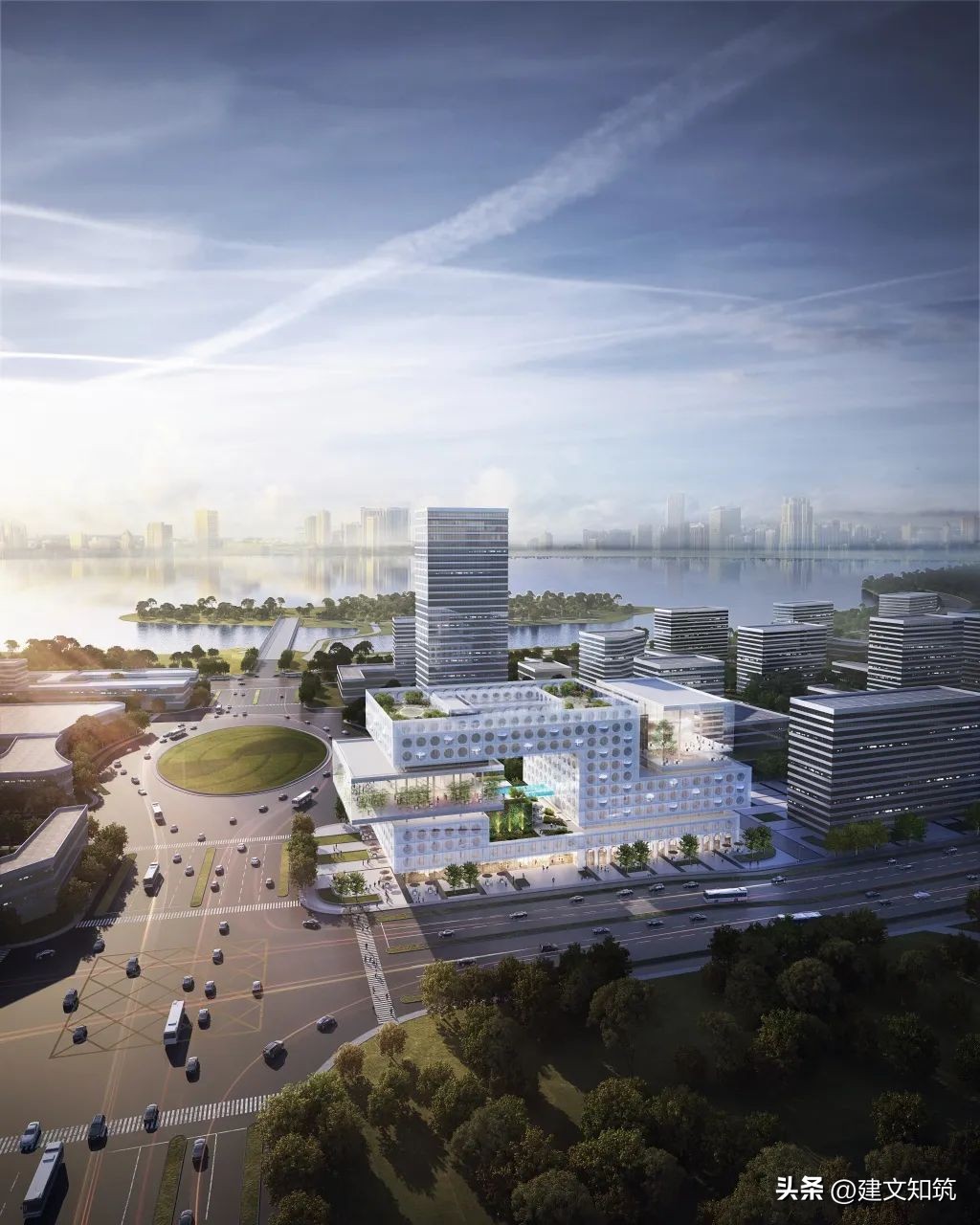 「荐筑」润友科技临港总部方案公布，最大限度漂浮丨中建东北院