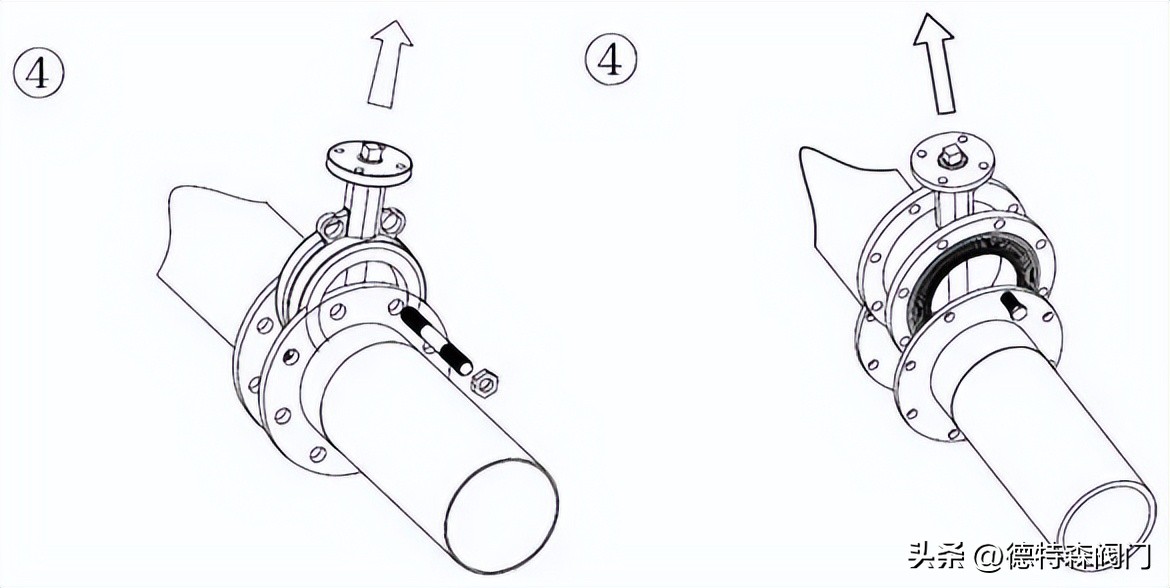 给水管道蝶阀安装视频,蝶阀在管道上安装示意图