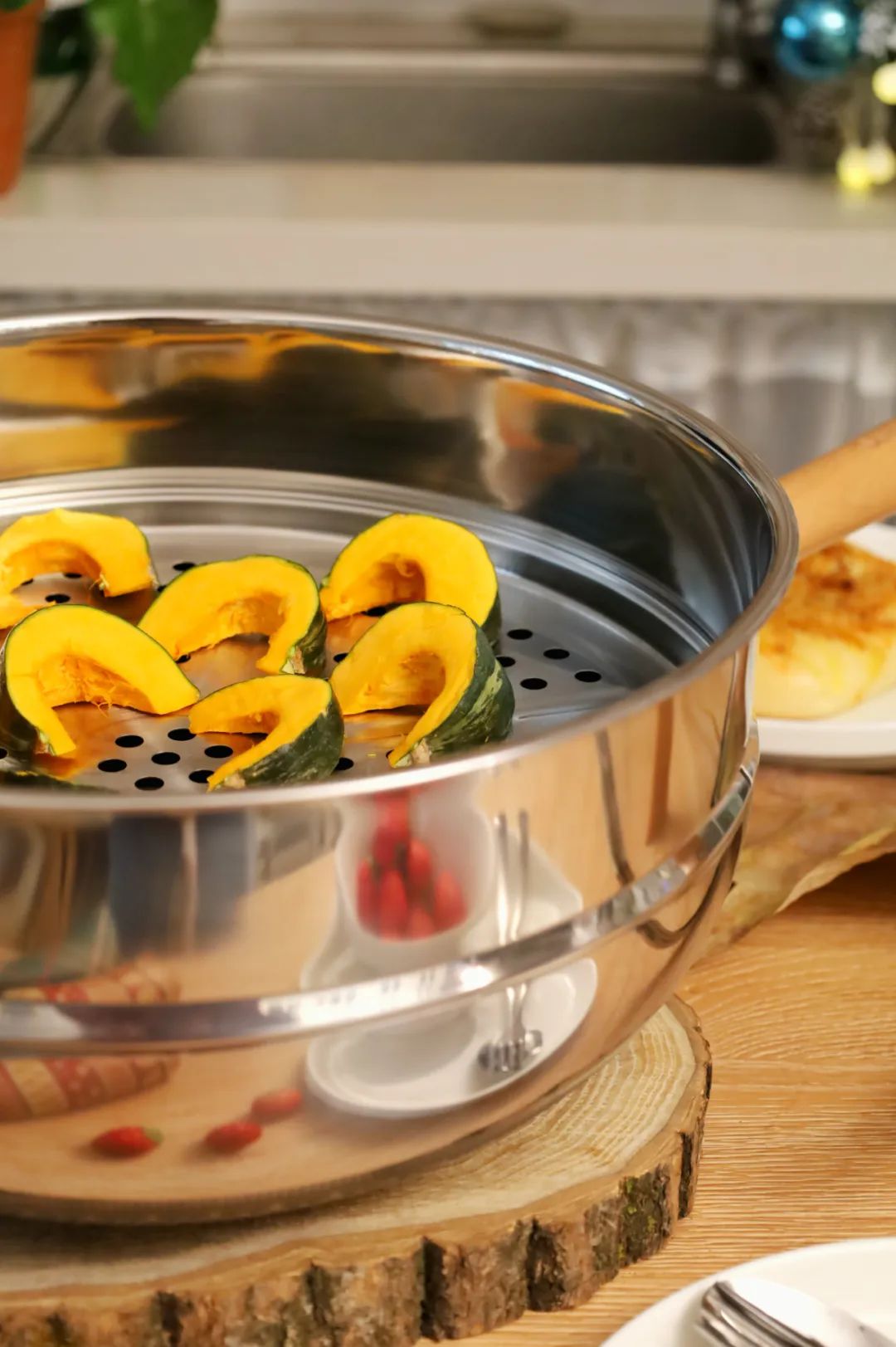 新思特铸铁不粘锅三件套,新思特轻奢墨绿色炒锅