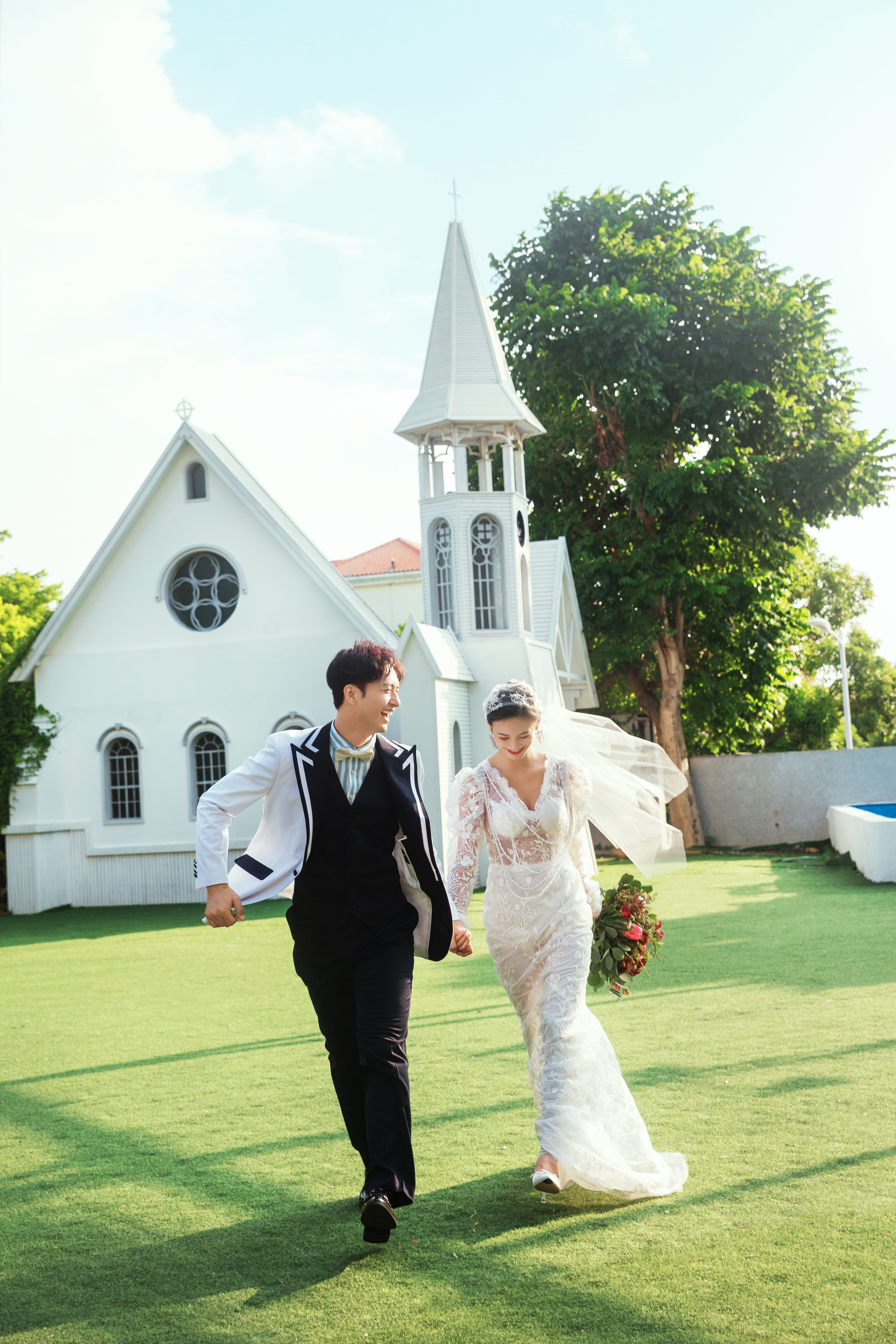 新年旗袍婚纱照,厦门海边婚纱照推荐