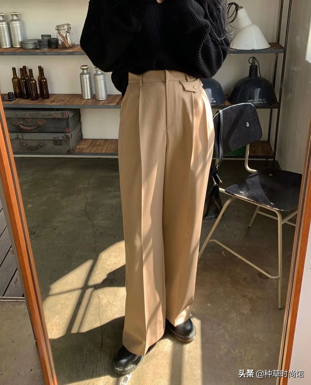 今年最火直筒裤显高阔腿裤,高腰阔腿裤秋冬百搭神裤