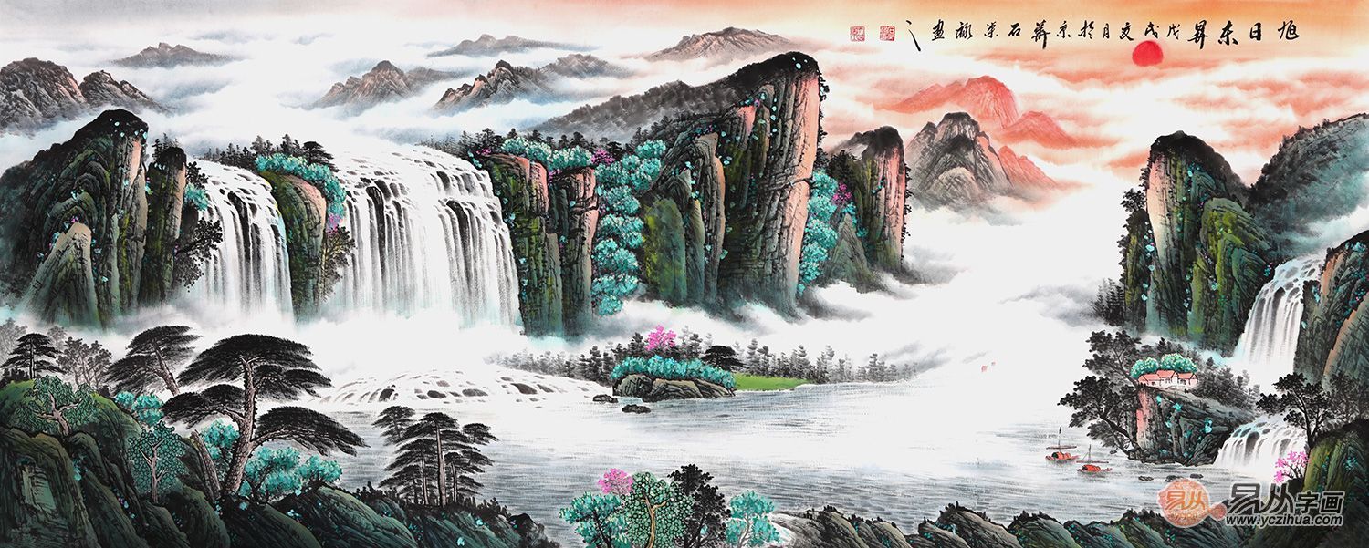 石荣禄国画竹子图,石荣禄山水作品