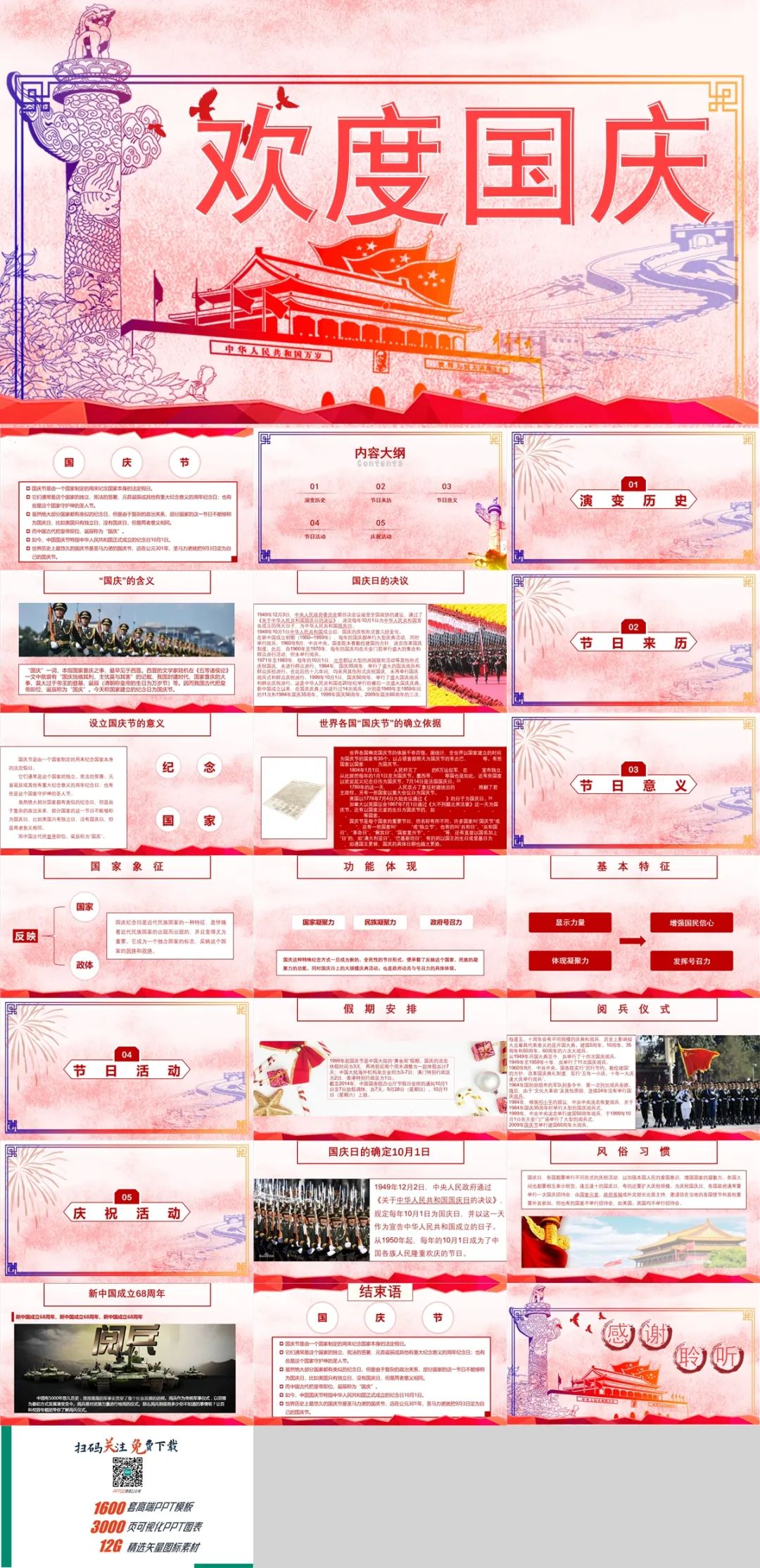 关于国庆的主题的ppt模板,国庆节ppt模板素材