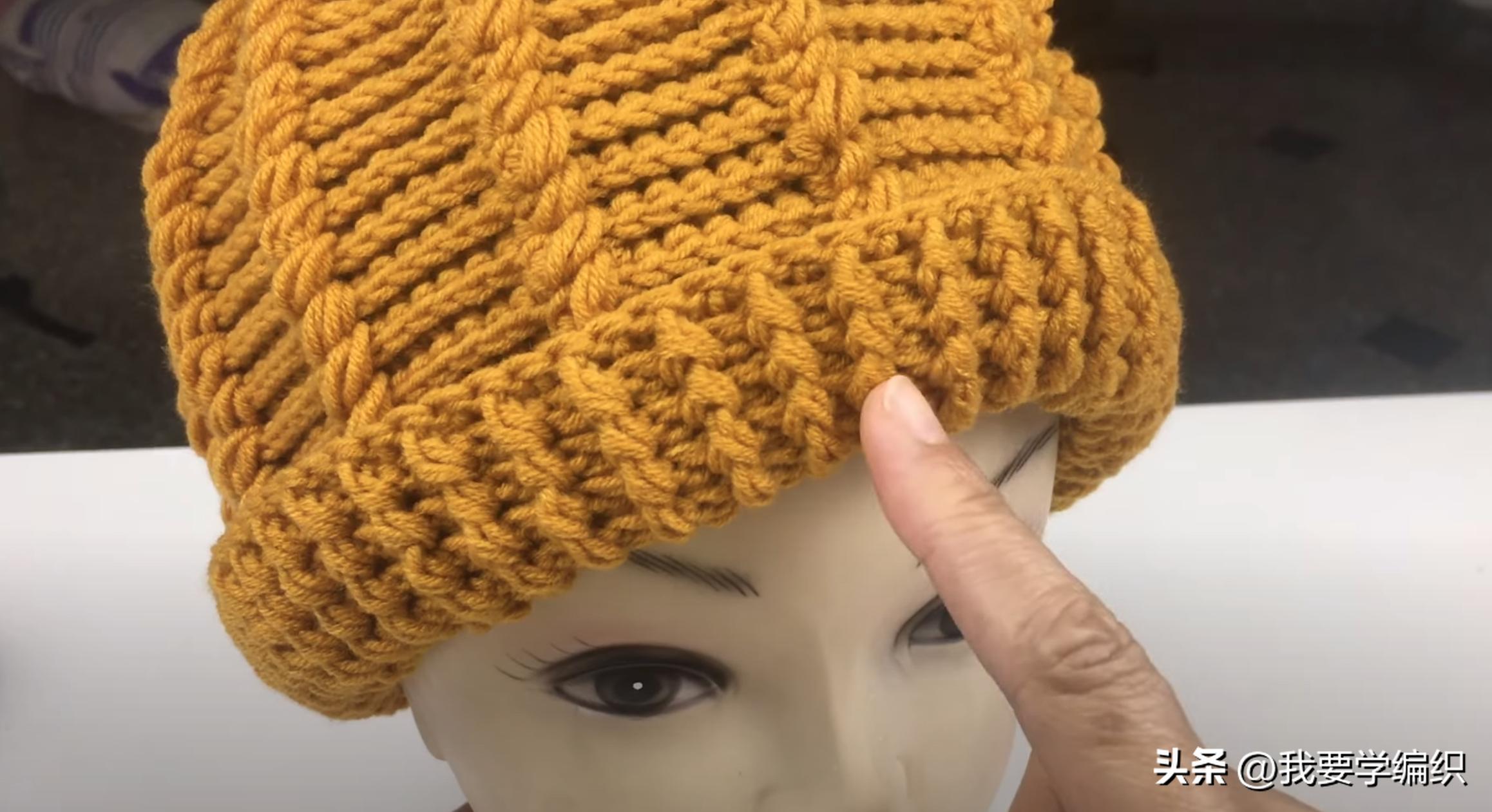 天冷了给自己钩一顶帽子,天冷了注意头部保暖