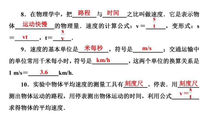 2021-2022学年人教版初中物理八年级上册期末复习和检测习题课件