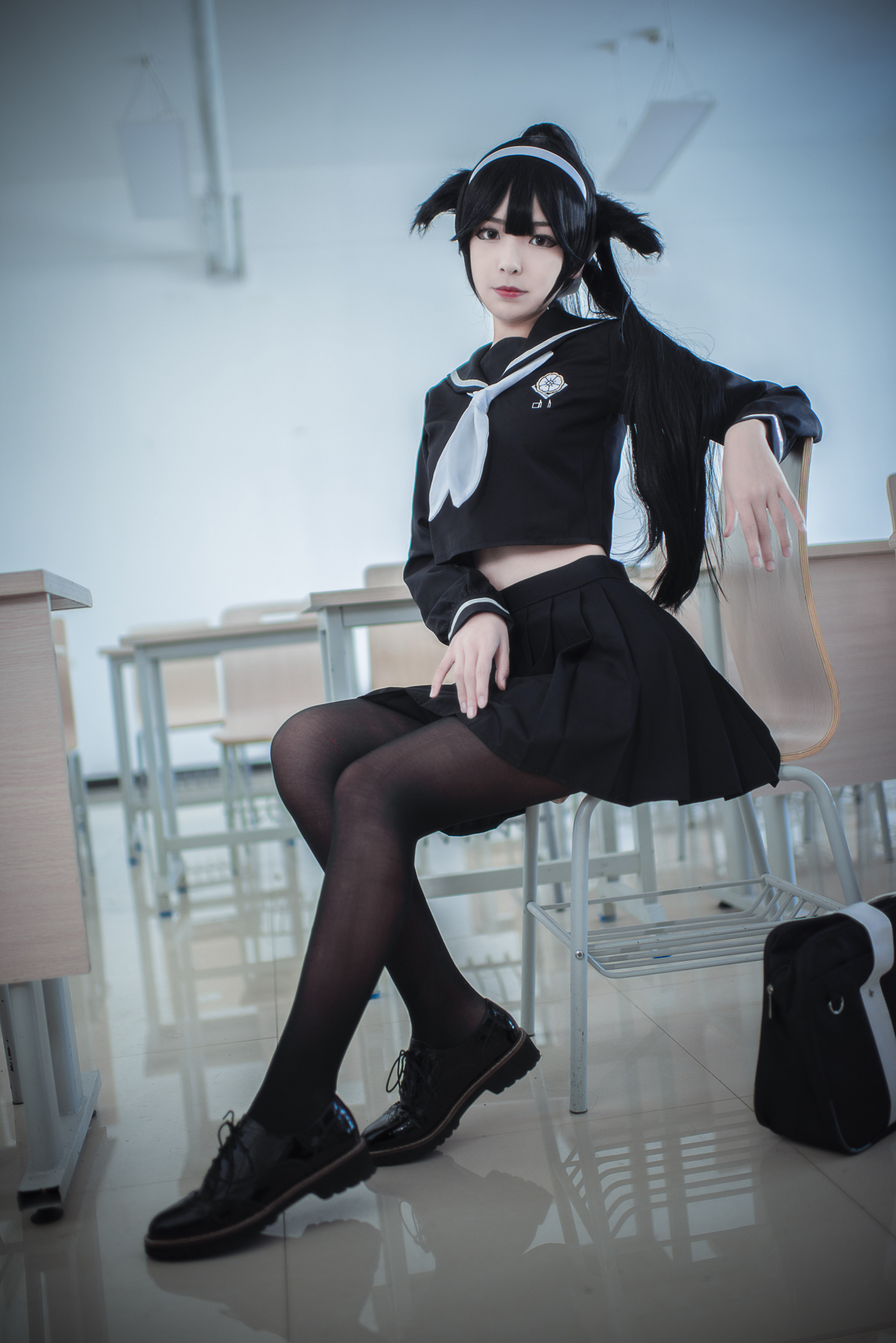 cosplay碧蓝航线高雄,碧蓝航线獒白丝旗cos