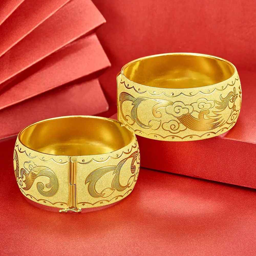 999纯金龙凤手镯,足金龙凤手镯扣头是纯金吗