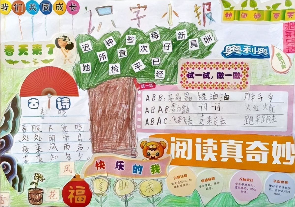 一年级加油站识字小报,小学一年级语文识字加油站手抄报