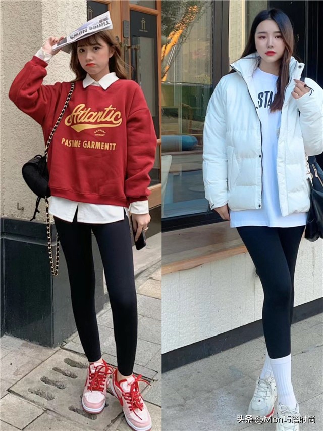 超好看的显瘦休闲裤,街拍流行阔脚裤