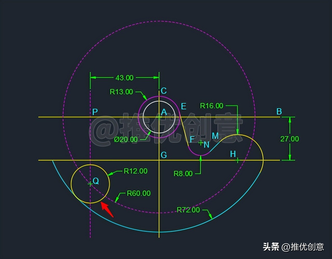 cadr22圆弧的绘制,cad2007怎么画r10的圆弧