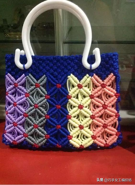 简单绳子编包包不用钩针,棉线绳编包包教程全过程