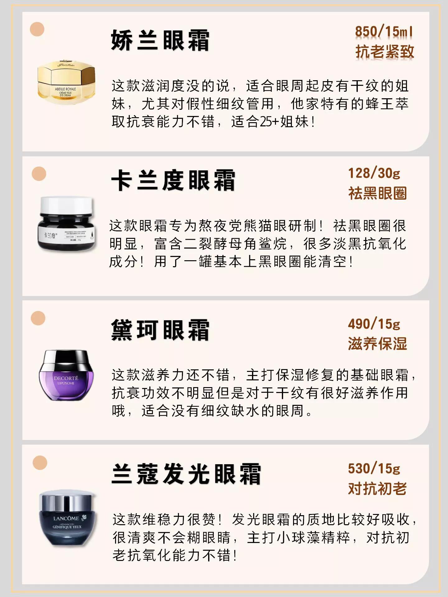 雅诗兰黛眼霜兰蔻196,雅诗兰黛兰蔻眼霜哪个好用