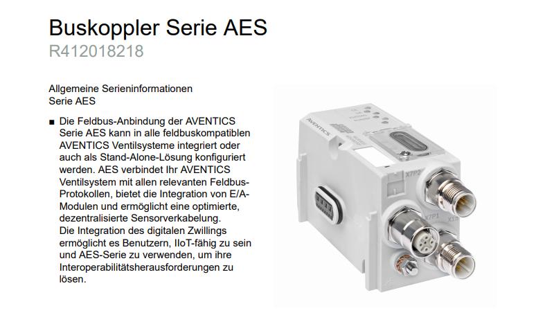 AVENTICS安沃驰AES模块系列R412018218，授权经销，提供技术支持~
