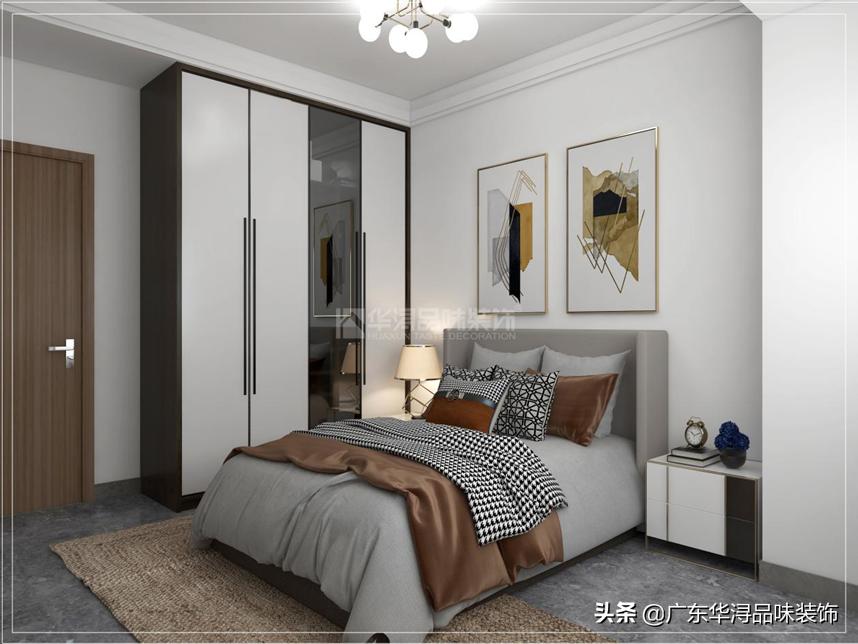 高级哑光奶咖色+暗橘色设计的小户型现代风平层，高级有质感