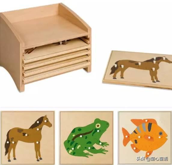 蒙氏教具手工区,蒙氏圆教具