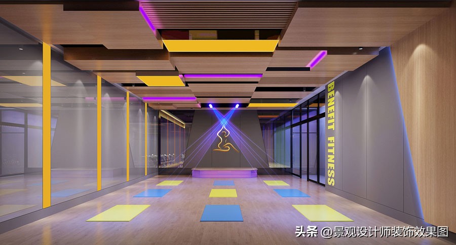 大型健身房设计方案效果图,健身俱乐部设计效果图