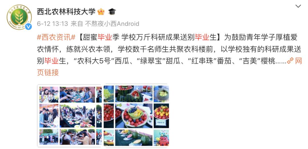 高校送毕业生5000斤自研水果,大学毕业送给学弟学妹们什么礼物