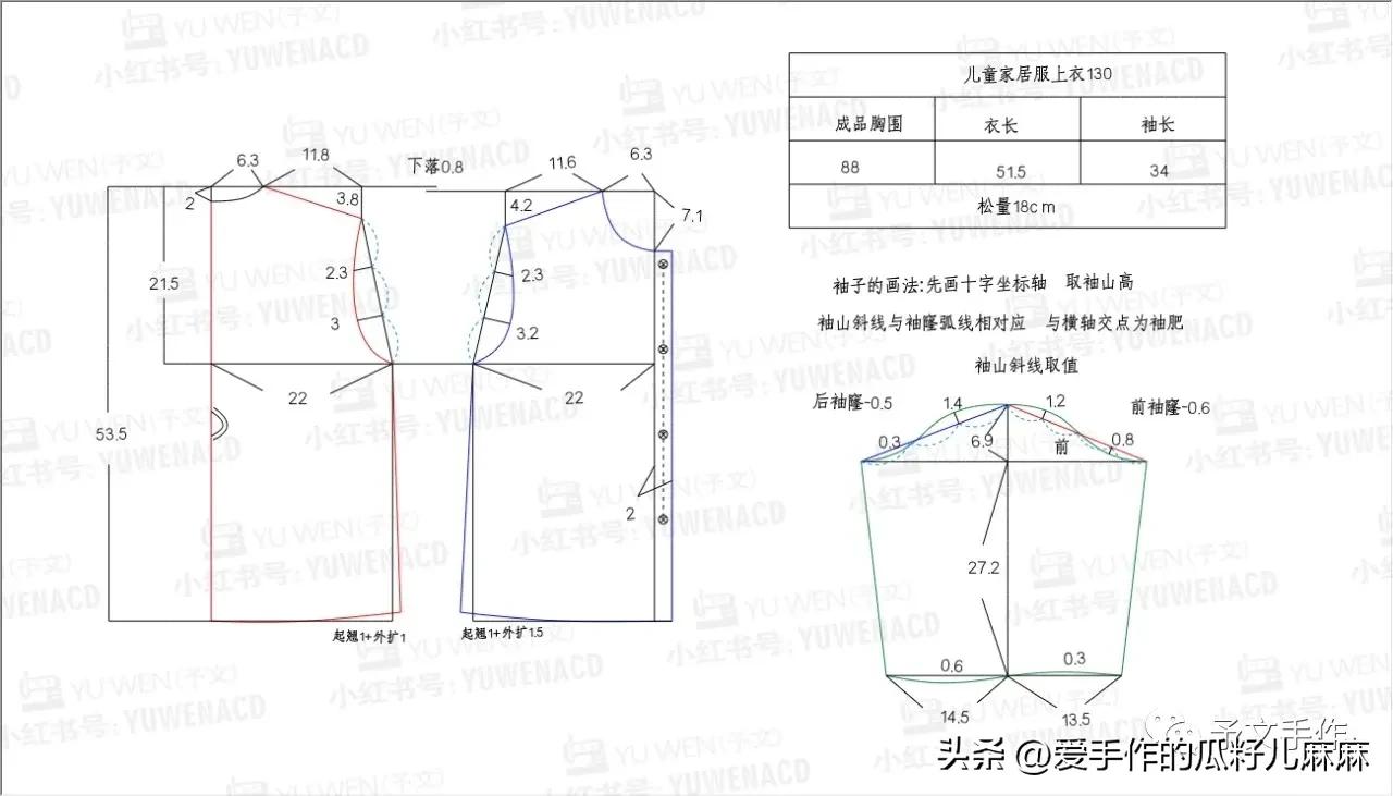 儿童家居服上衣裁剪图,儿童冬款家居服裁剪教程