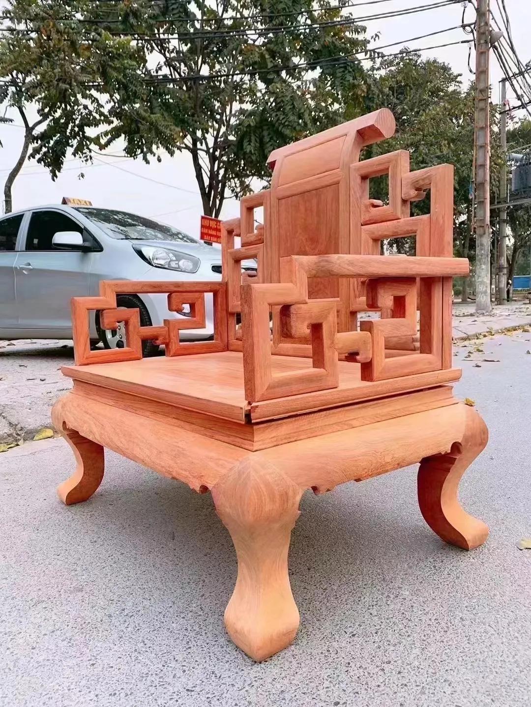 缅甸花梨大果紫檀宝座沙发组合,缅甸花梨大果紫檀千里江山图沙发