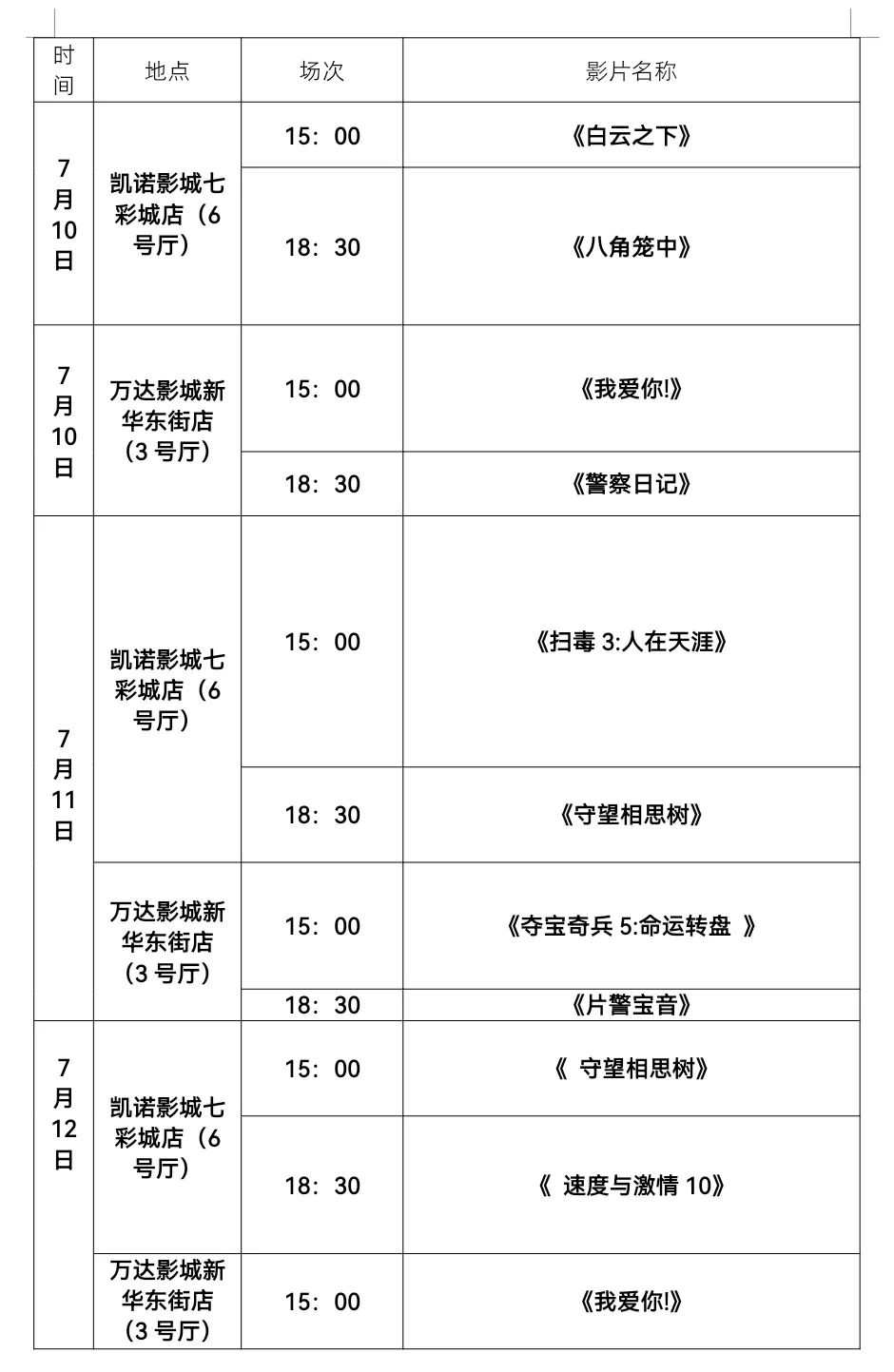 线上线下电影展映,近期电影节展映电影推荐