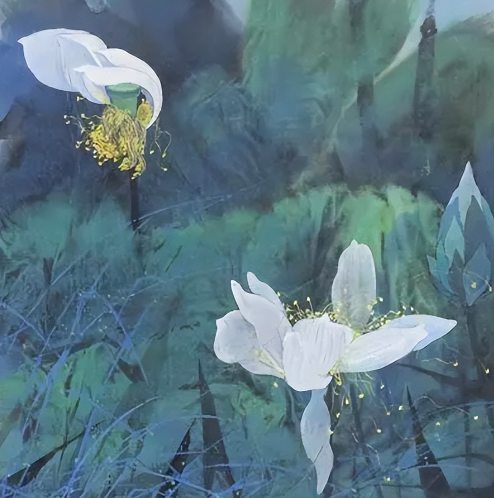 袁运甫彩墨画图片,袁运甫彩墨画荷花系列作品欣赏