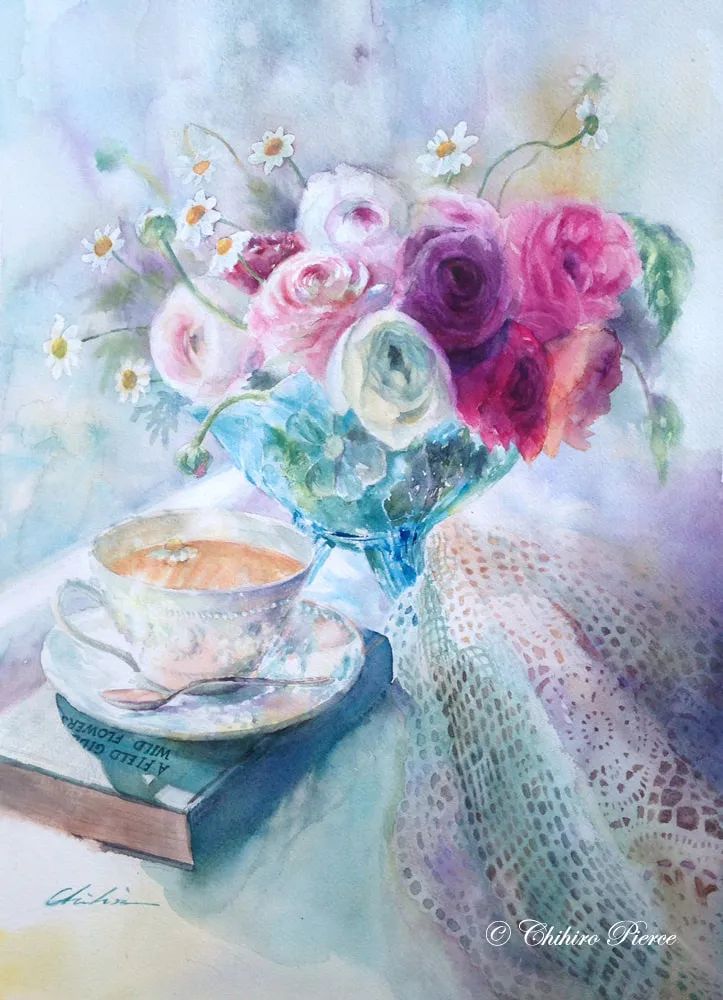 日本美少女工笔画家,日系女画家作品