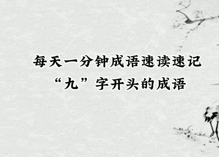 九字开头成语褒义词,九开头的成语四字成语