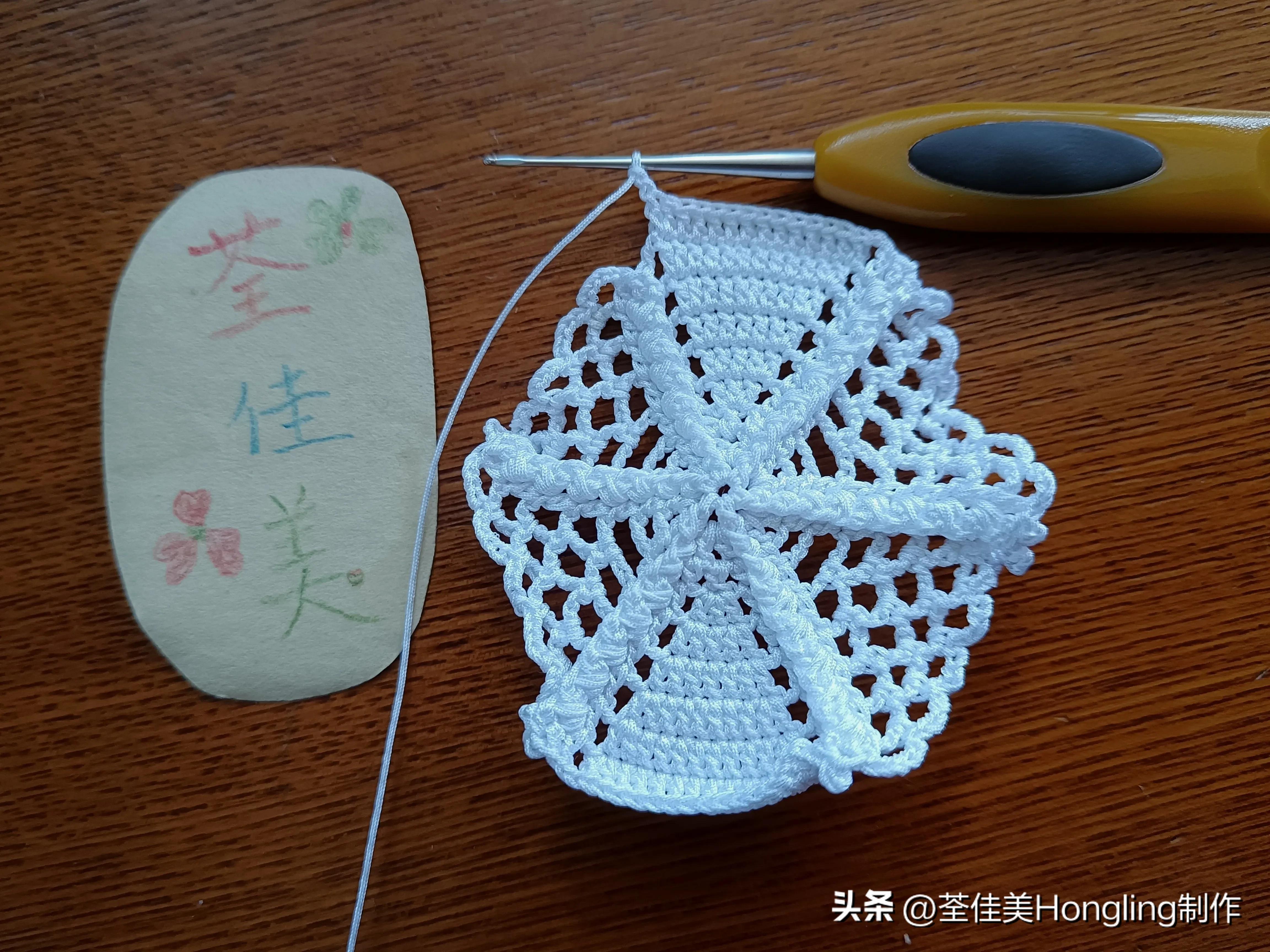 钩针钩织网格花样视频教程,钩针钩织菱形网格花样视频教程