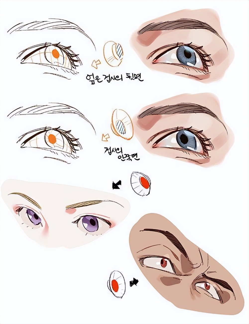 绘画素材|手绘眼睛各种练习素材参考​​​
