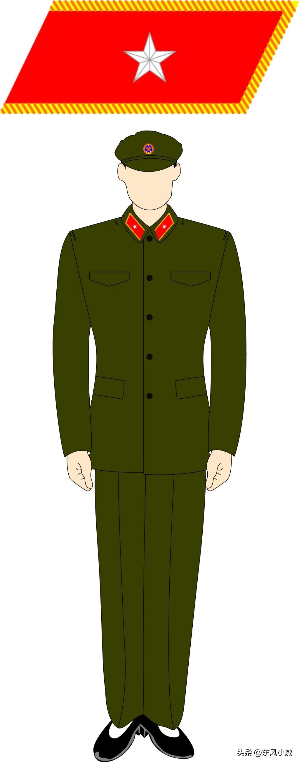 58式军服戴军衔,58式军衔领章图片
