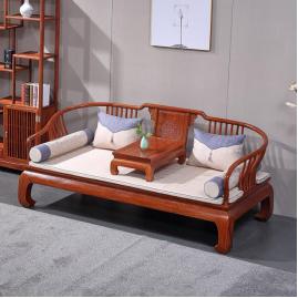 临沂传统红木罗汉床,中式红木罗汉床摆放图