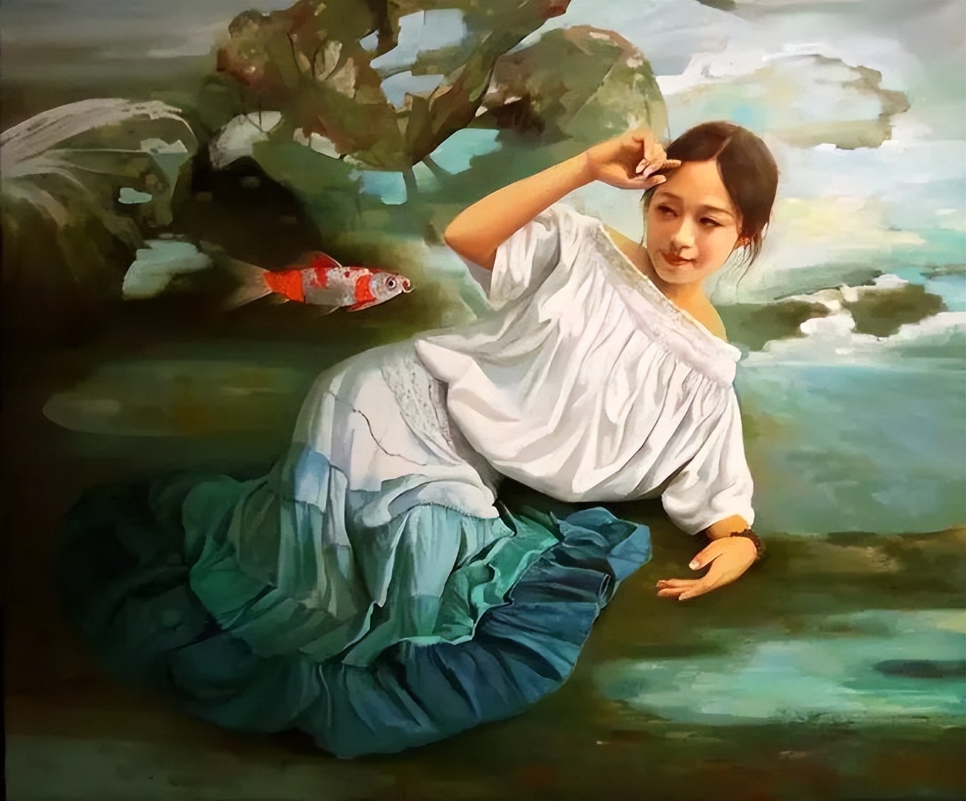 一个喜欢用上帝视角绘画女性人体美的画家，《心中的美好》舒展美