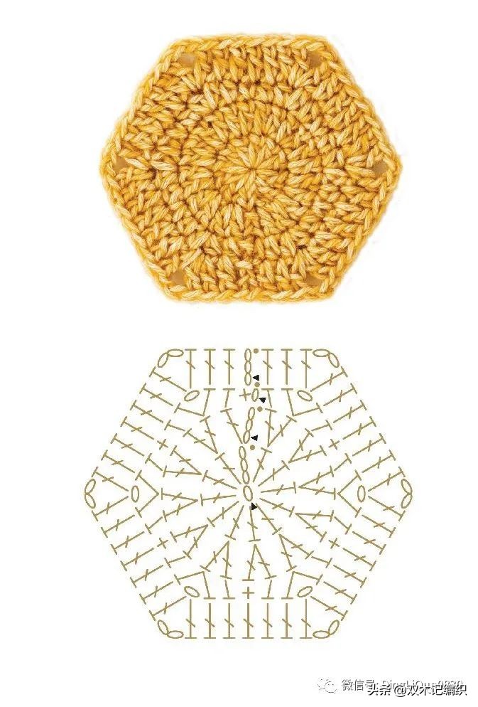 钩编简单六边形图解,钩编花样图案大全