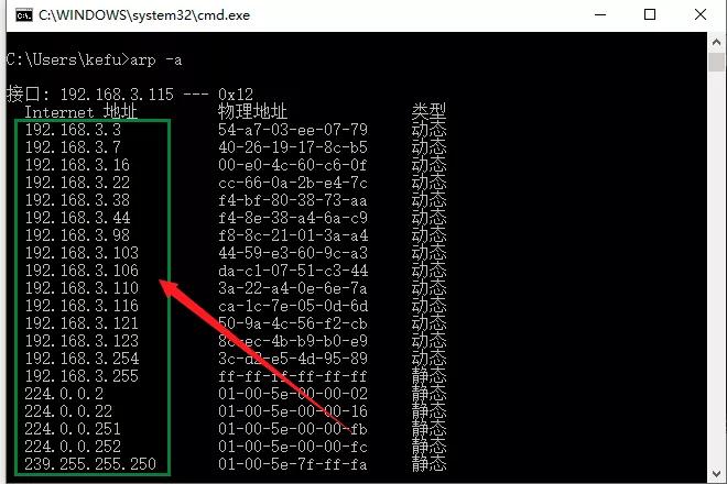 局域网ip地址查设备名称,查看局域网ip指令