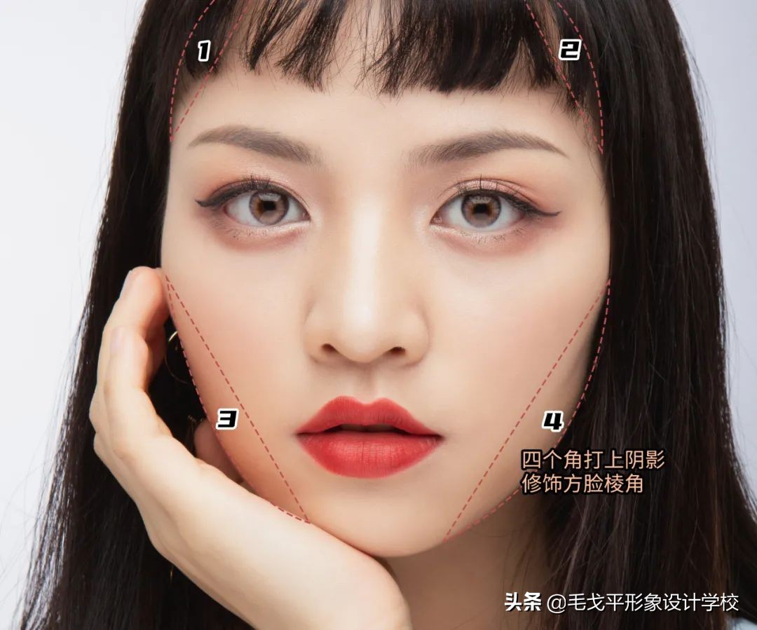 凹陷疤痕修容,菱形方脸脸颊凹陷怎么修容