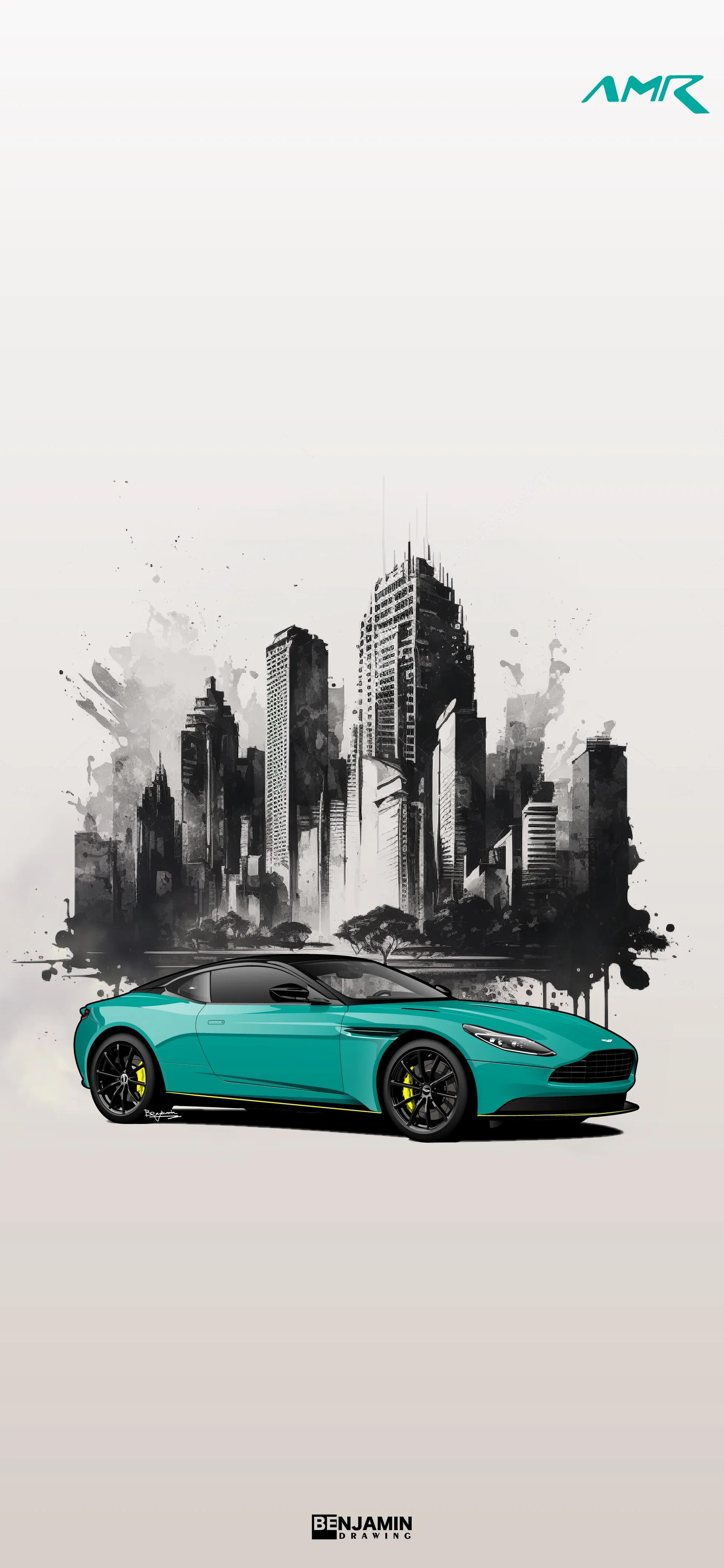 手绘汽车手机壁纸,手绘汽车4k超清手机壁纸