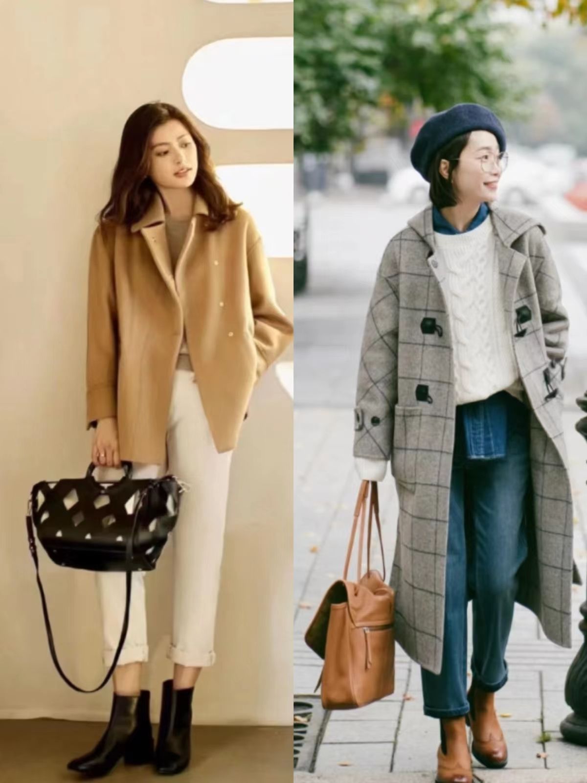 冬季长筒靴穿搭长羽绒服,冬季过膝长筒靴保暖穿搭