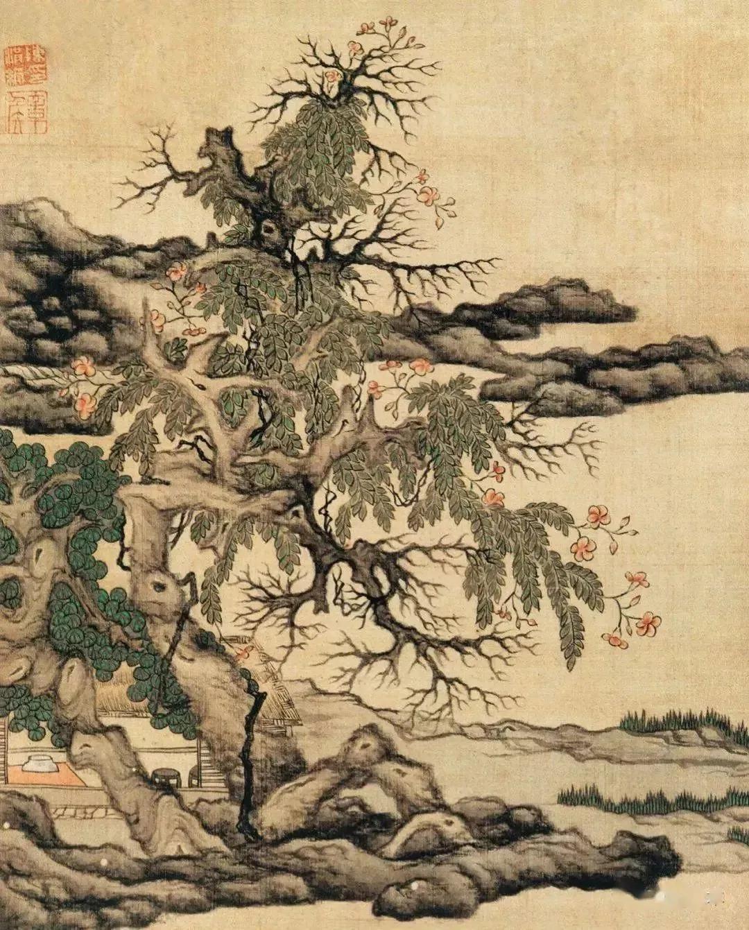 明陈洪绶人物山水花鸟册,陈洪绶明山水高士花鸟册页