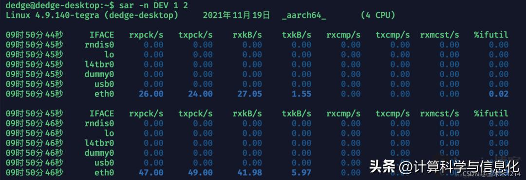 linux查看网卡流量情况命令,linux实时查看网卡流量命令