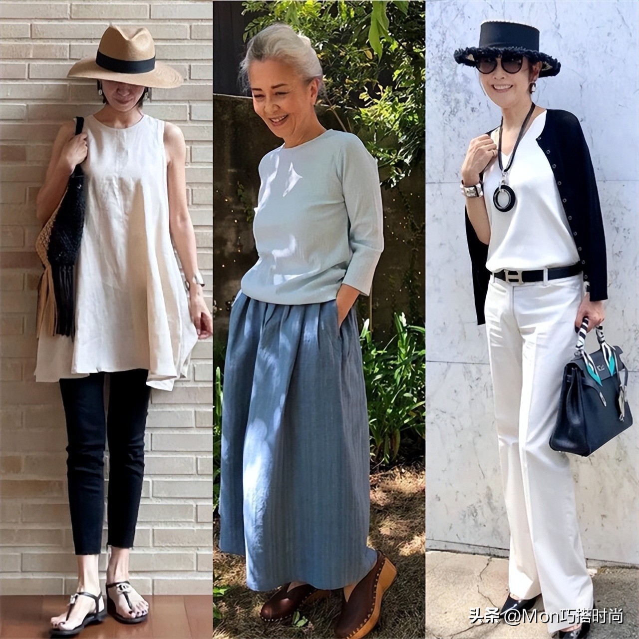 日本奶奶告诉你：女人老了，少披丝巾配裤子，裙子+帽子更显气质
