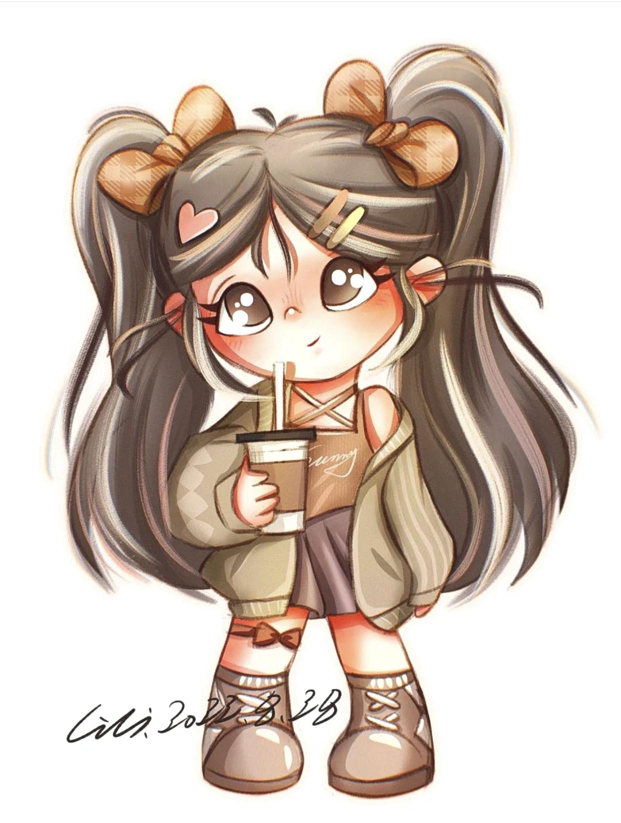 儿童森系治愈手绘插画,q版亲子卡通插画