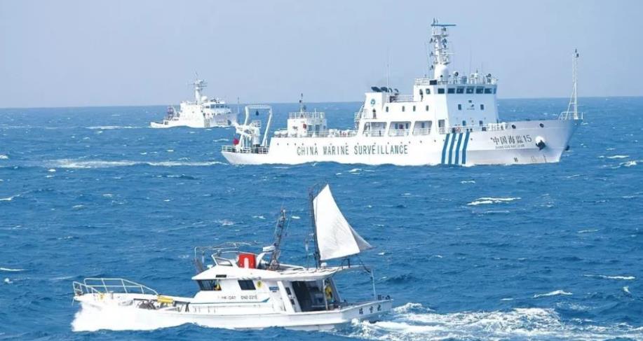 巡航钓鱼岛海警船编队,中国海警舰艇编队巡航钓鱼岛海域