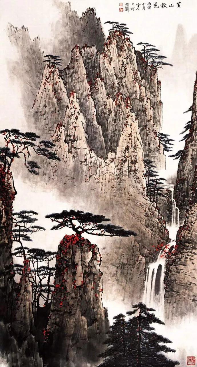 现代山水画名家竖幅作品欣赏,寓意好的庭院名家山水画欣赏