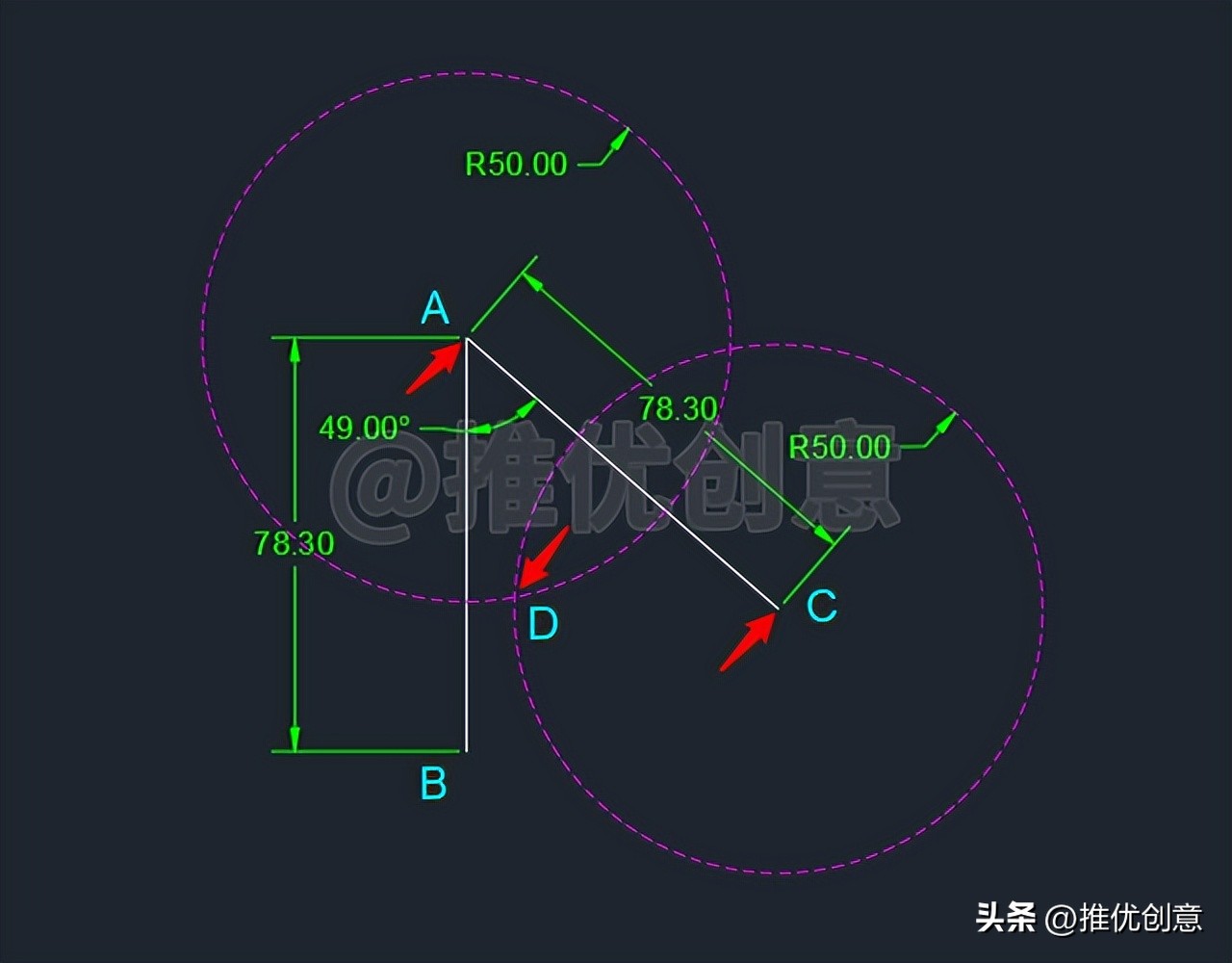 cad圆三点制图教程,cad圆制图初学入门