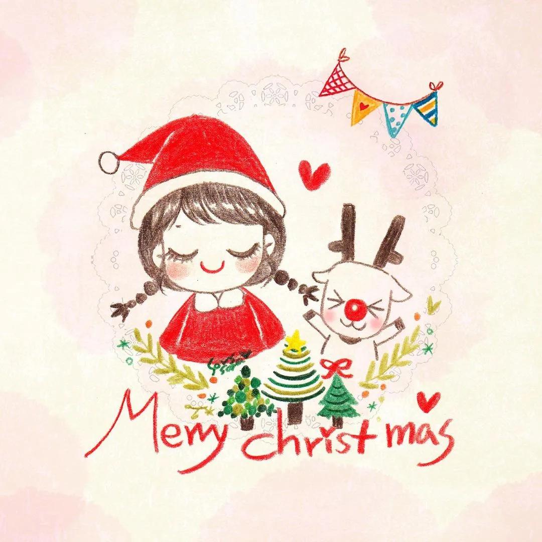 彩铅绘画7-15岁简笔画可爱又简单,可爱彩铅简笔画简单的少女