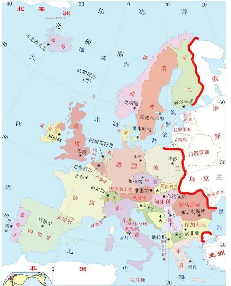 地图上各种有趣地方,欧洲地图俄罗斯地图