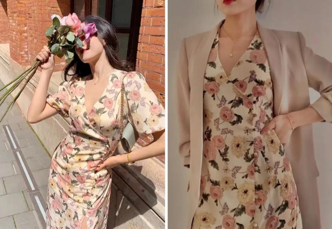 女生穿碎花会不会老气,女孩子穿碎花裙真漂亮